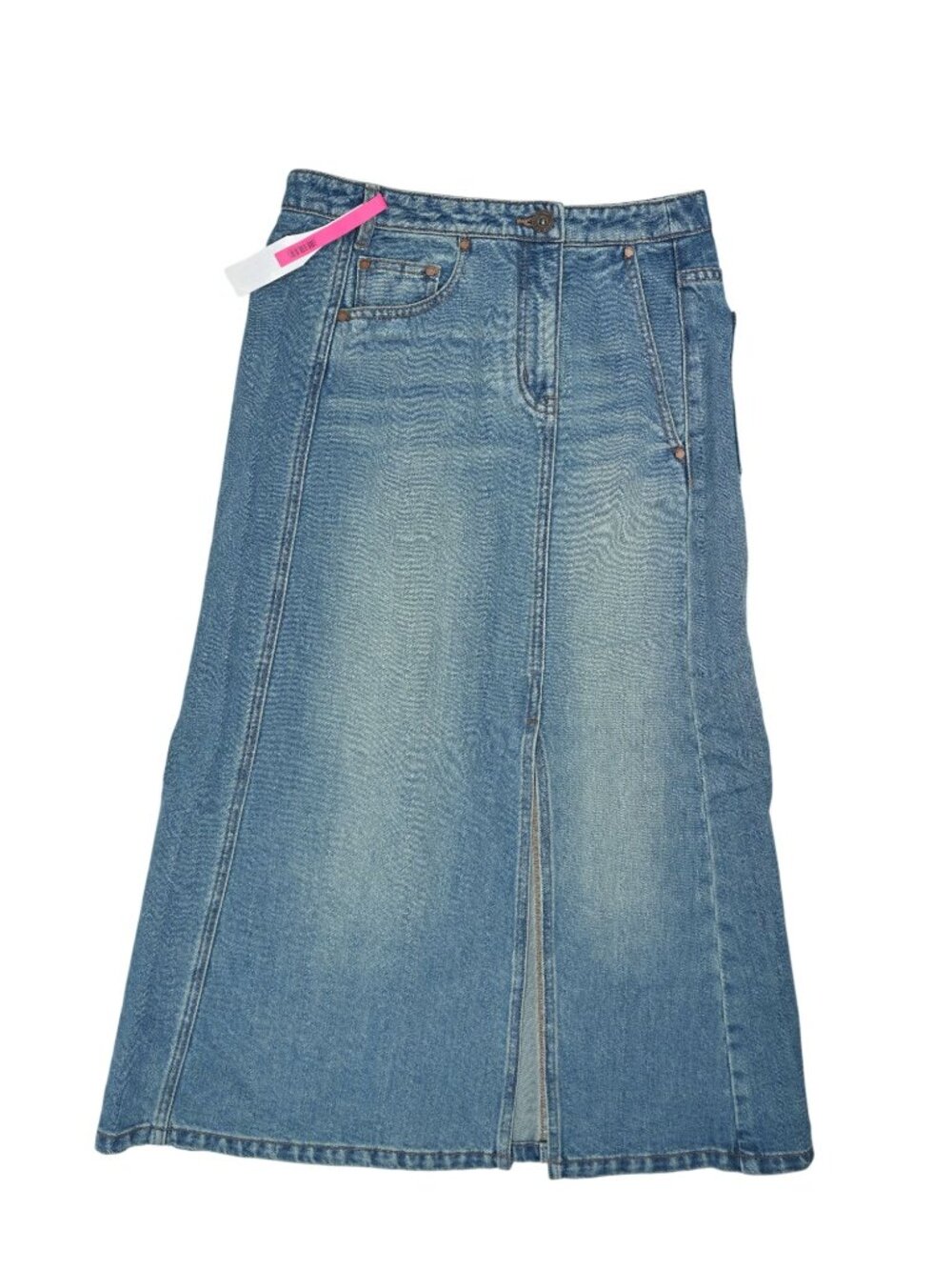 Fabrique Hanna Yoo Elaria Asymmetric Front A Line Side Slit Denim Skirt Indigo